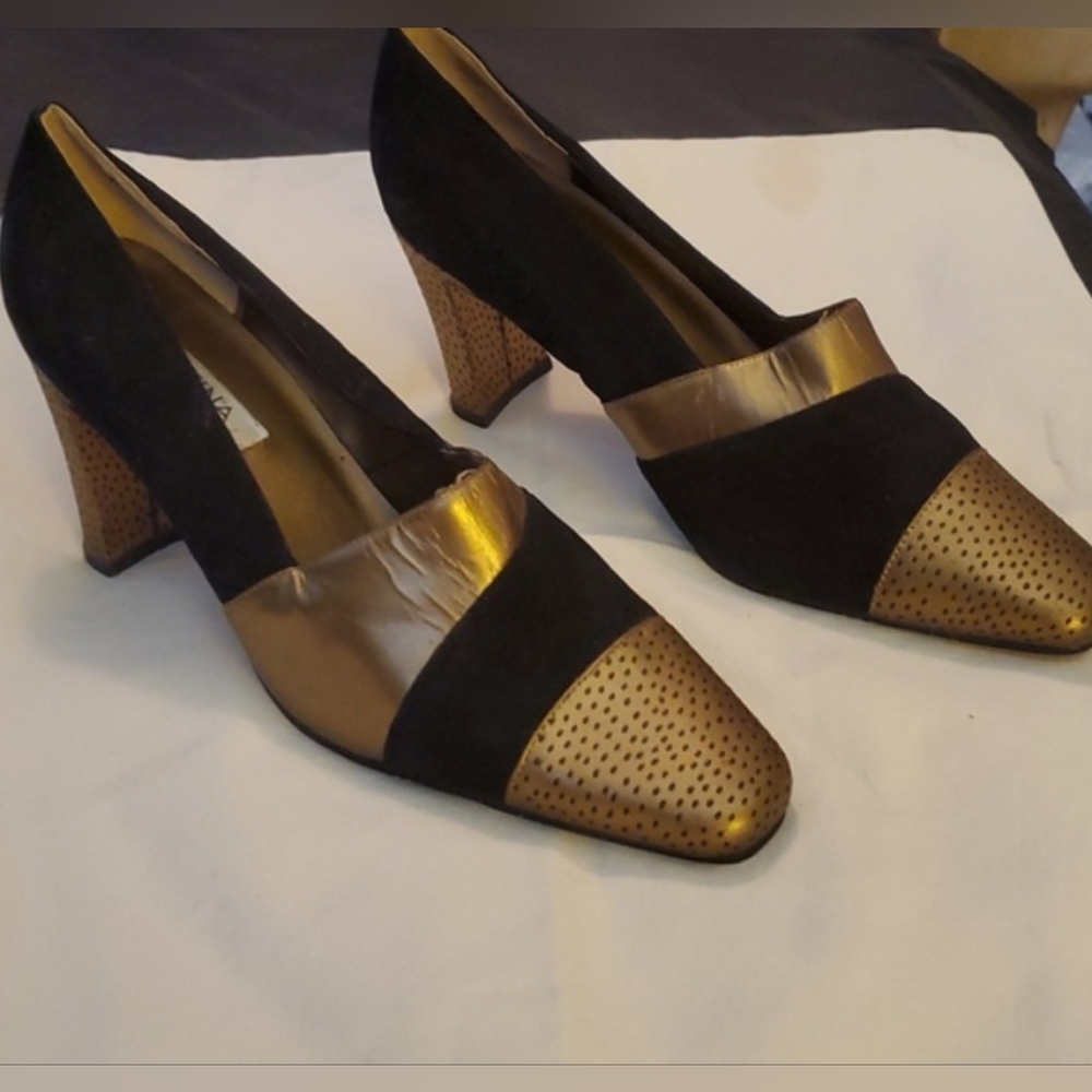 Vintage Corsina Flex "Lucille" Women's Block Heel Pumps Shoes Size 9B - Picture 4 of 10